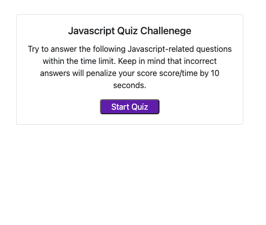 Javascript Quiz App